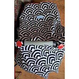 Canopy Couture Black White Chevron Carseat Cover Blanket Red Inside Baby Infant